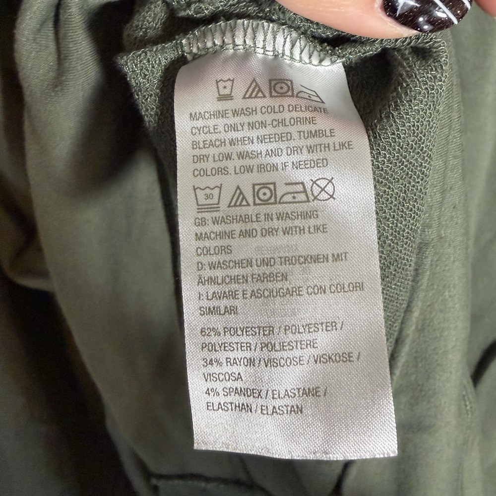 Candace Cameron Bure XL Green Cardigan Cottage Minimalist QVC Buttons Boho Hippi - Picture 13 of 15